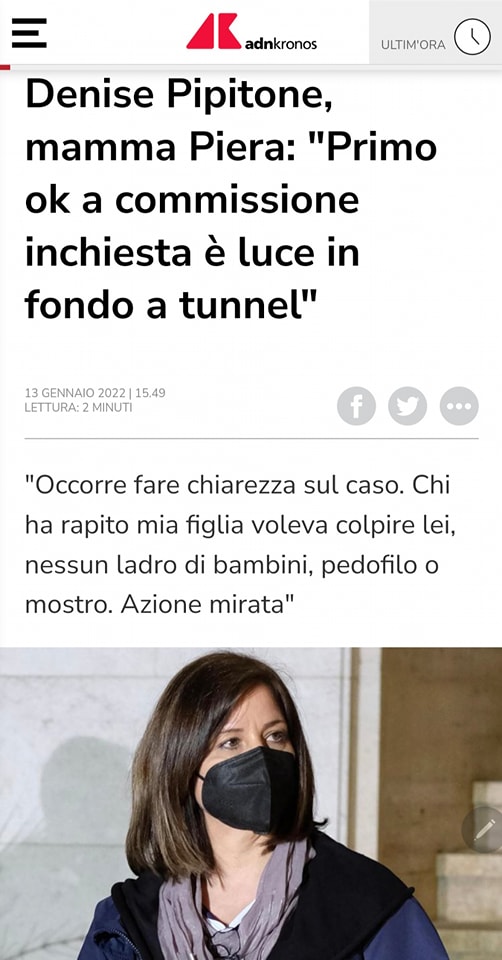 Denise Pipitone, mamma Piera: "Primo ok a commissione inchiesta è luce in fondo a tunnel"