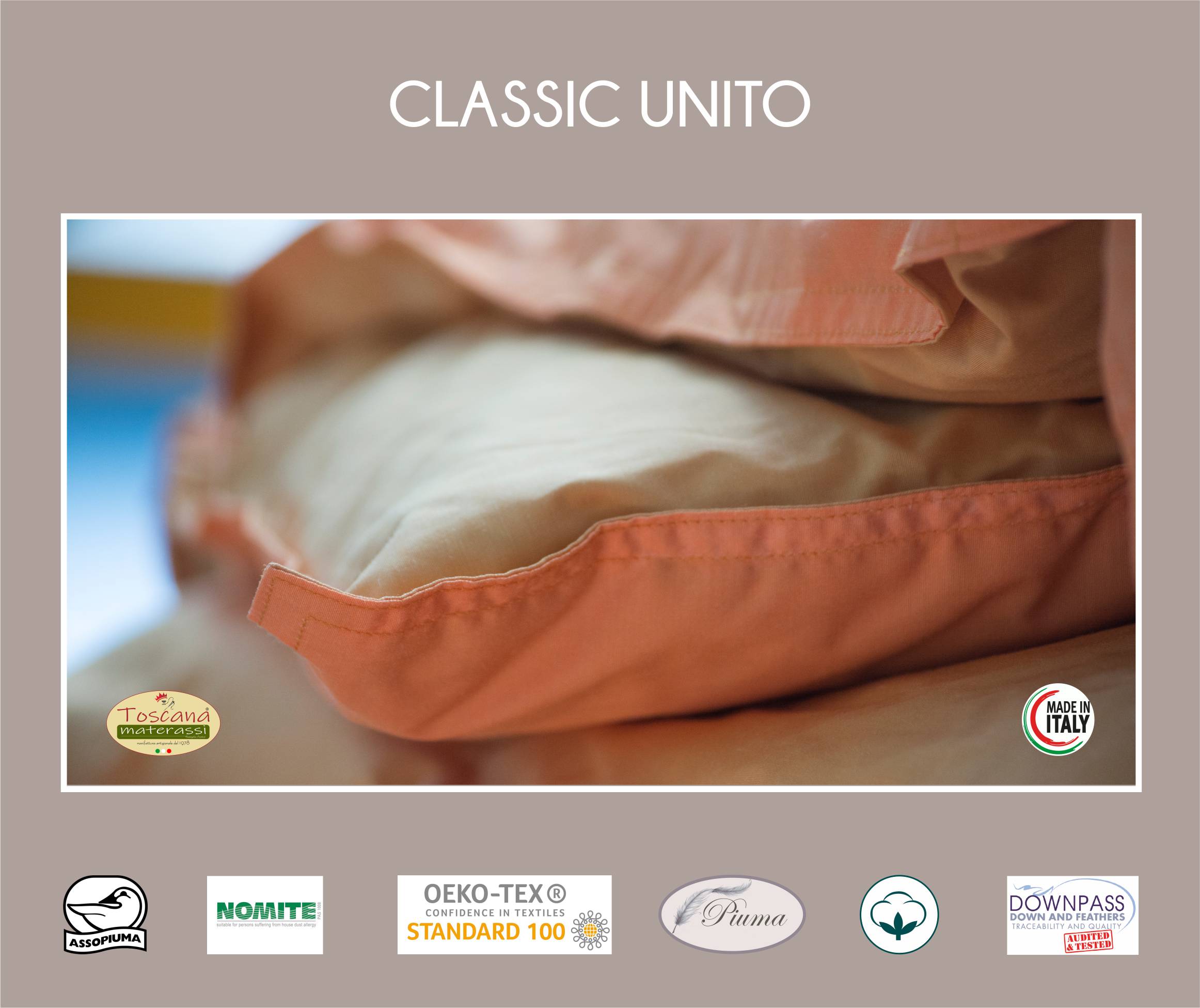 CLASSIC UNITO Feather quilt, 100% goose down (cm 180x260)