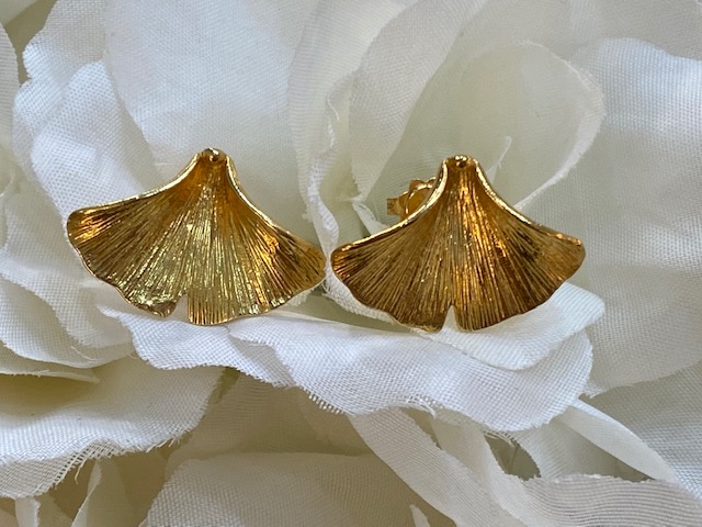Collezione "Ginkgo Biloba" orecchini in argento dorato