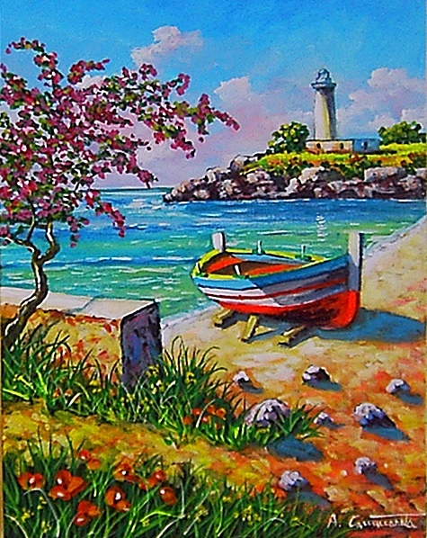 quadri paesaggi, vendita dipinti, vendita quadri, olio su tela, marine , barche, fari dipinti