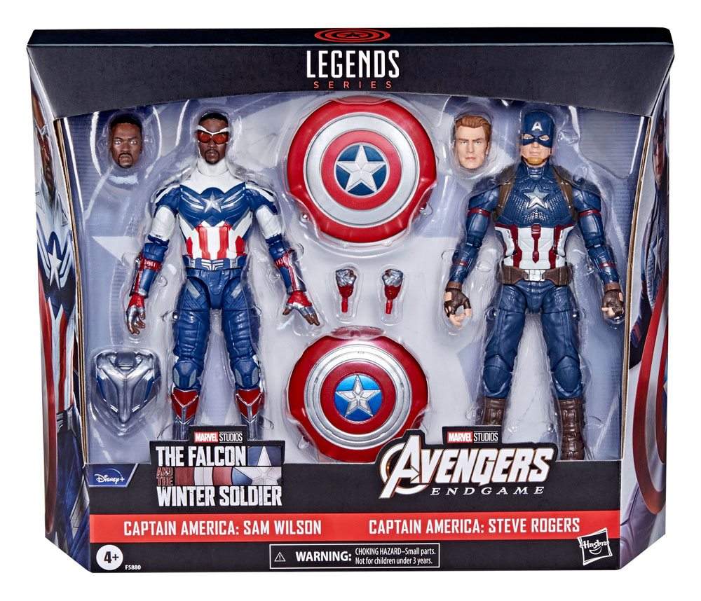 Marvel Legends Action Figure 2-Pack 2022 Captain America: Sam Wilson & Steve Rogers