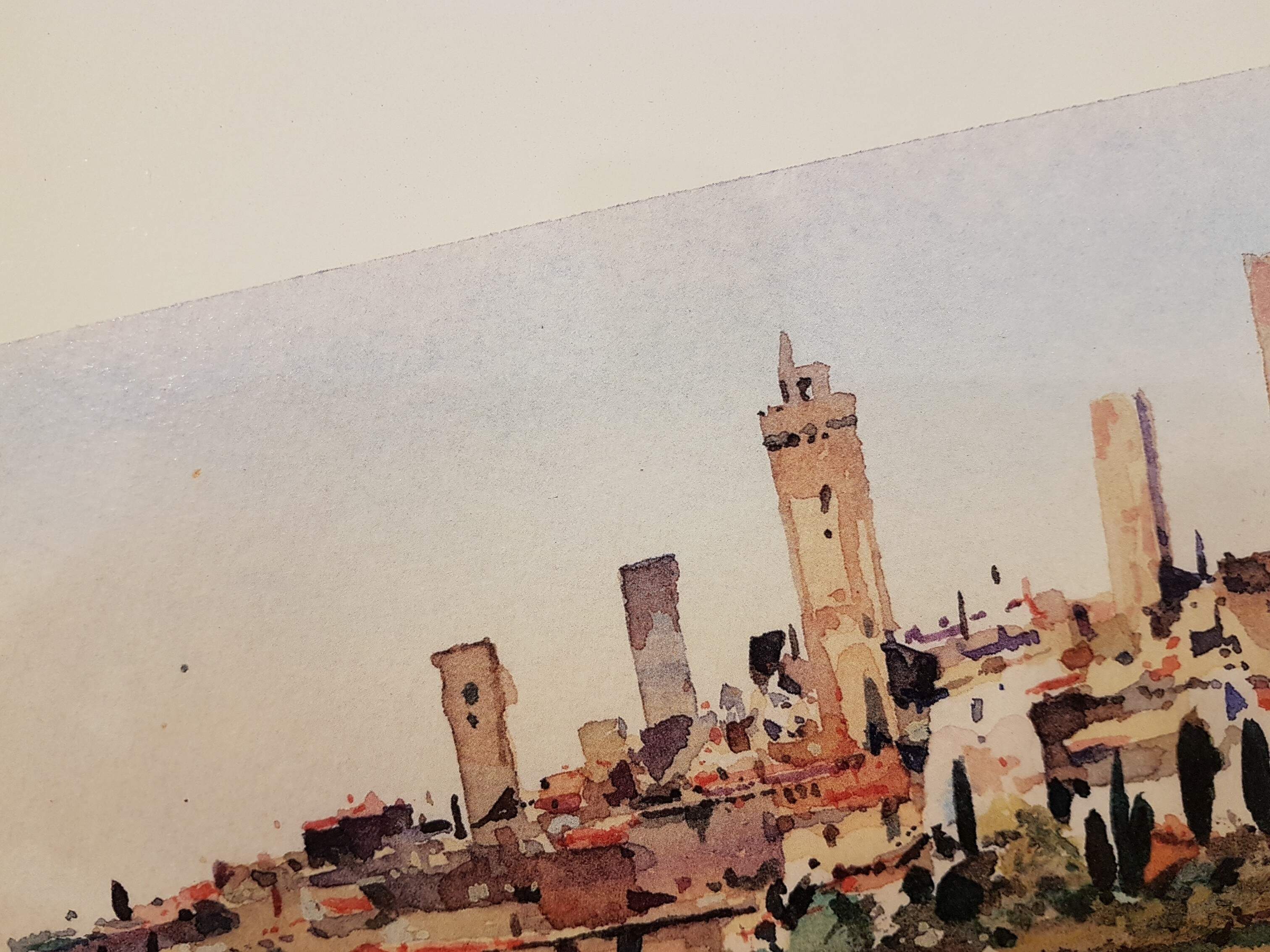 Sangimignano con papaveri con cornice - San Gimignano with poppies with frame
