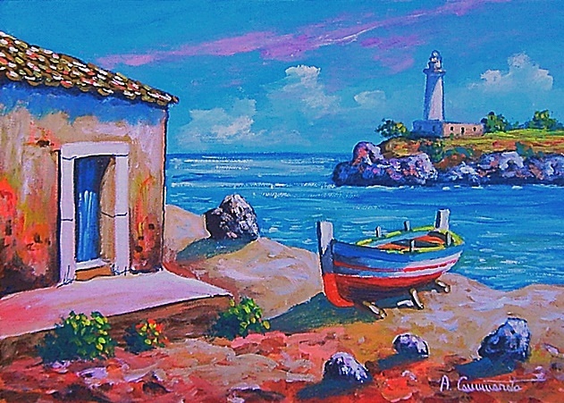 quadri paesaggi, vendita dipinti, vendita quadri, olio su tela, marine , barche, fari dipinti