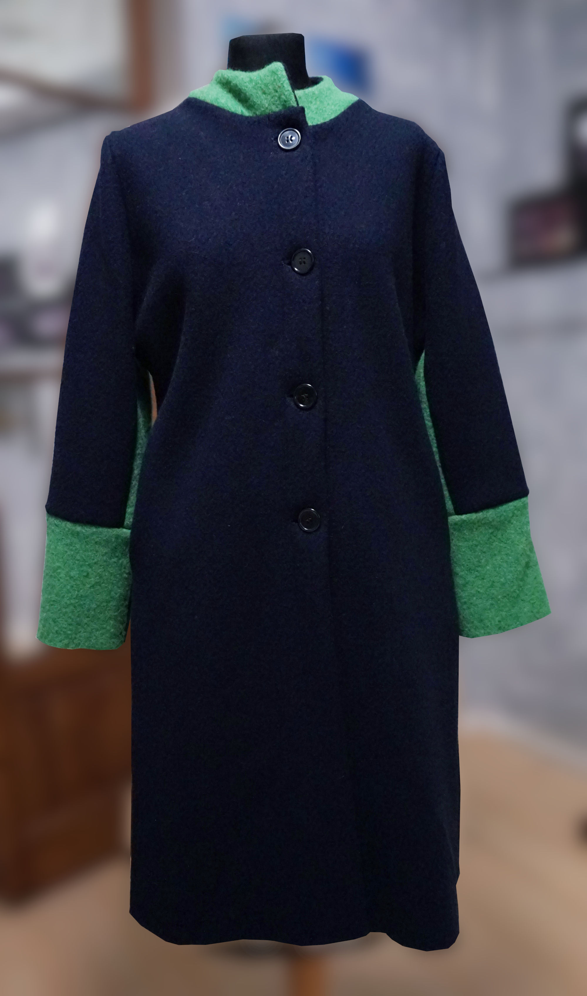 cappotto in lana cotta con tasche