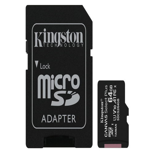 SD MICRO 128GB CL10 UHS-I CON ADATT 100MB/S LET.85MB/S SCRIT.KINGSTON