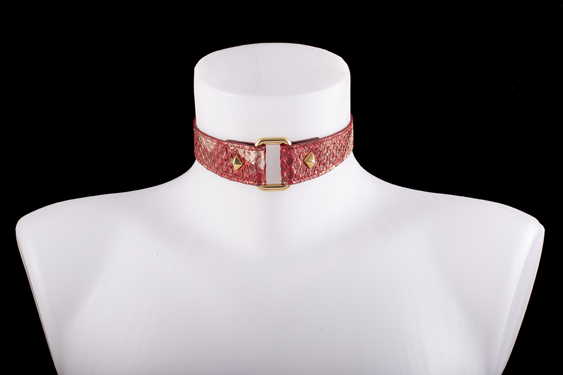 Choker Athena in real Python Col. Rosso/Oro