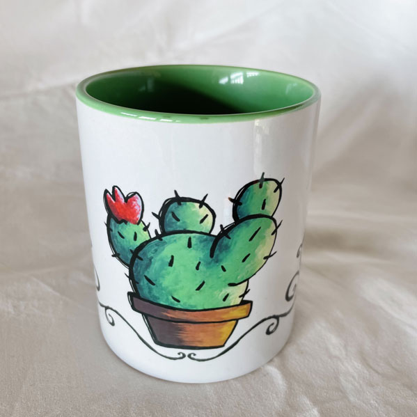 Tazza con cactus, vari colori