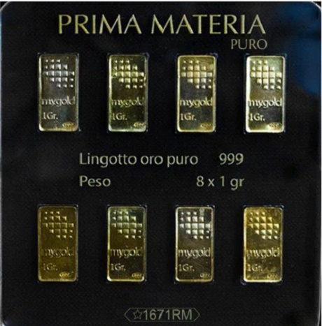 Lingotto in Blister, oro 24 kt Prima Materia