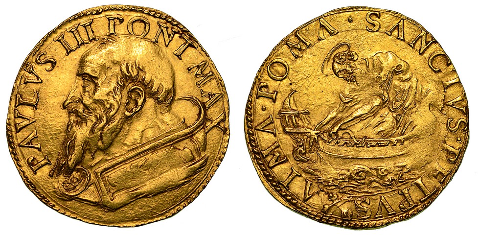 PAOLO III (Alessandro Farnese) 1534-1549.  Doppio fiorino di camera.  SPL