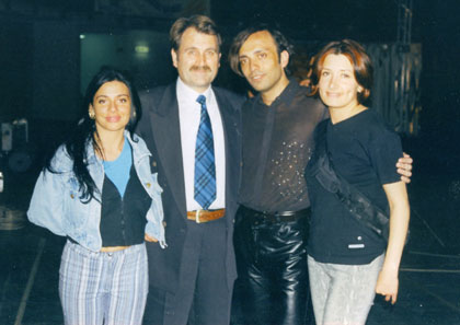 Lo Stilista Anton Giulio Grande.  Da sinistra a destra: Valentina, Claudio, Anton Giulio, Snezana