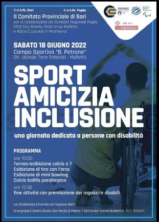 Poster Sport Amicizia Inclusione