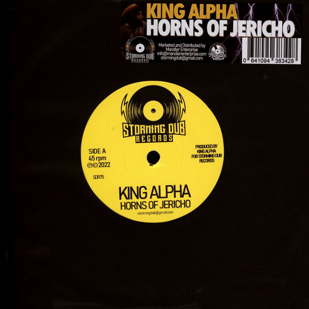 King Alpha HORNS OF JERICHO Storming Dub Records 7 inch