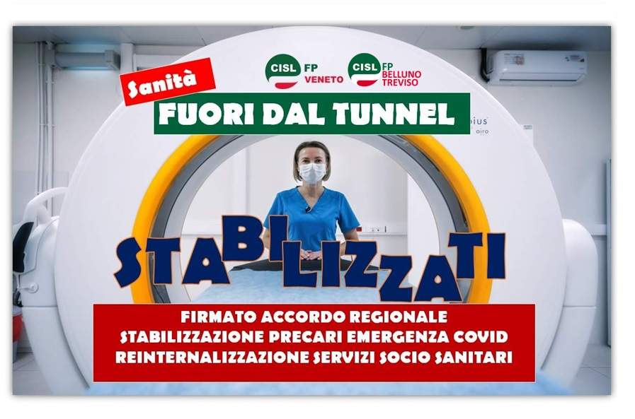 Cisl FP Belluno Treviso. Accordo regionale stabilizzazione del personale precario del ruolo sanitario e socio sanitario e di reinternalizzazione dei servizi