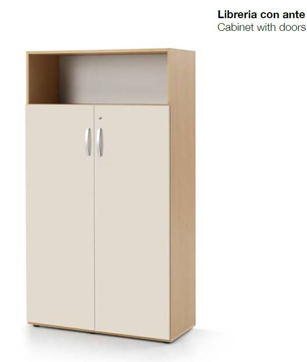 LIBRERIA CON ANTE IN NOBILITATO FAG GIO 100X45X180