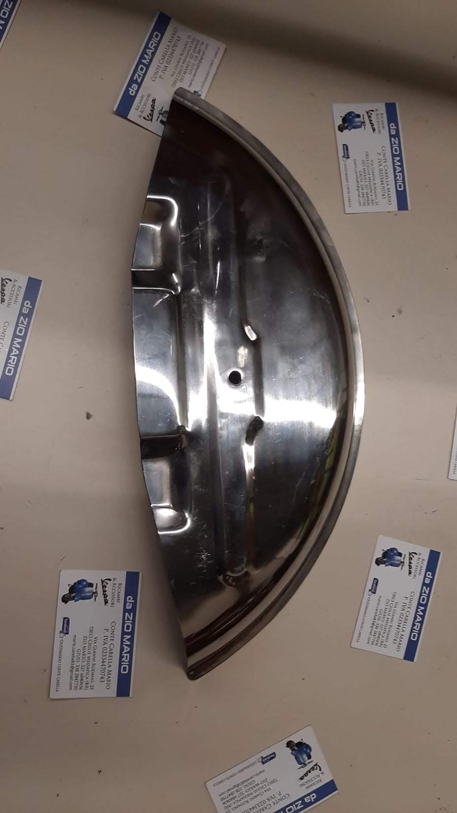 Protezione ruota di scorta in acciaio inox per VESPA 160 180 125 GS SS RALLY TS