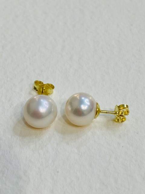 Orecchini perle coltivate naturali e oro giallo