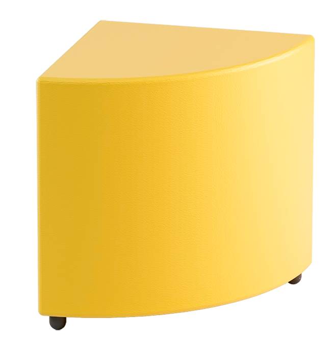 PUOF ANGOLARE 90? SIMILPELLE GIALLO IMBOTTITO 40X40X46