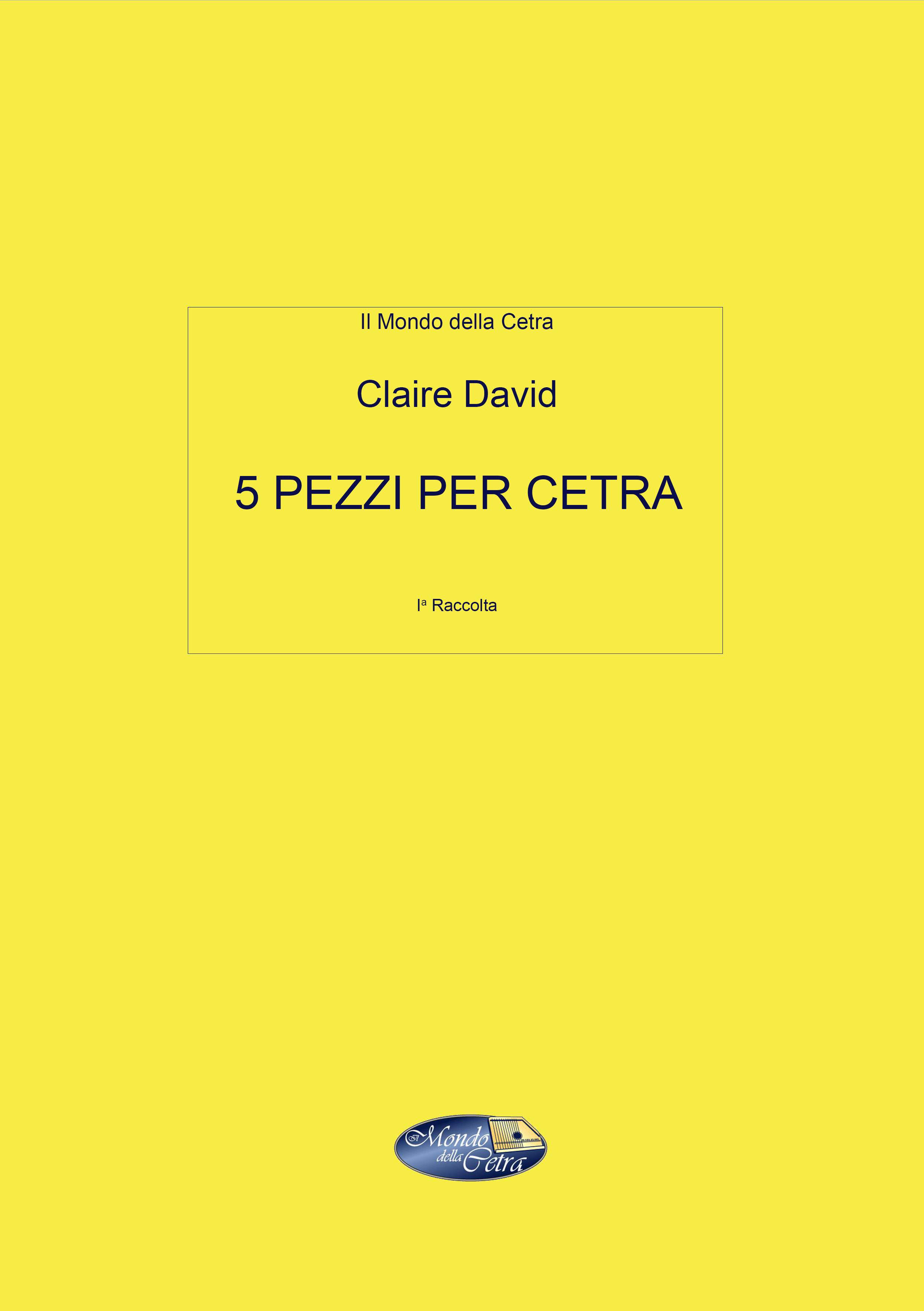 Spartito CLAIRE DAVID - 5 pezzi per Cetra