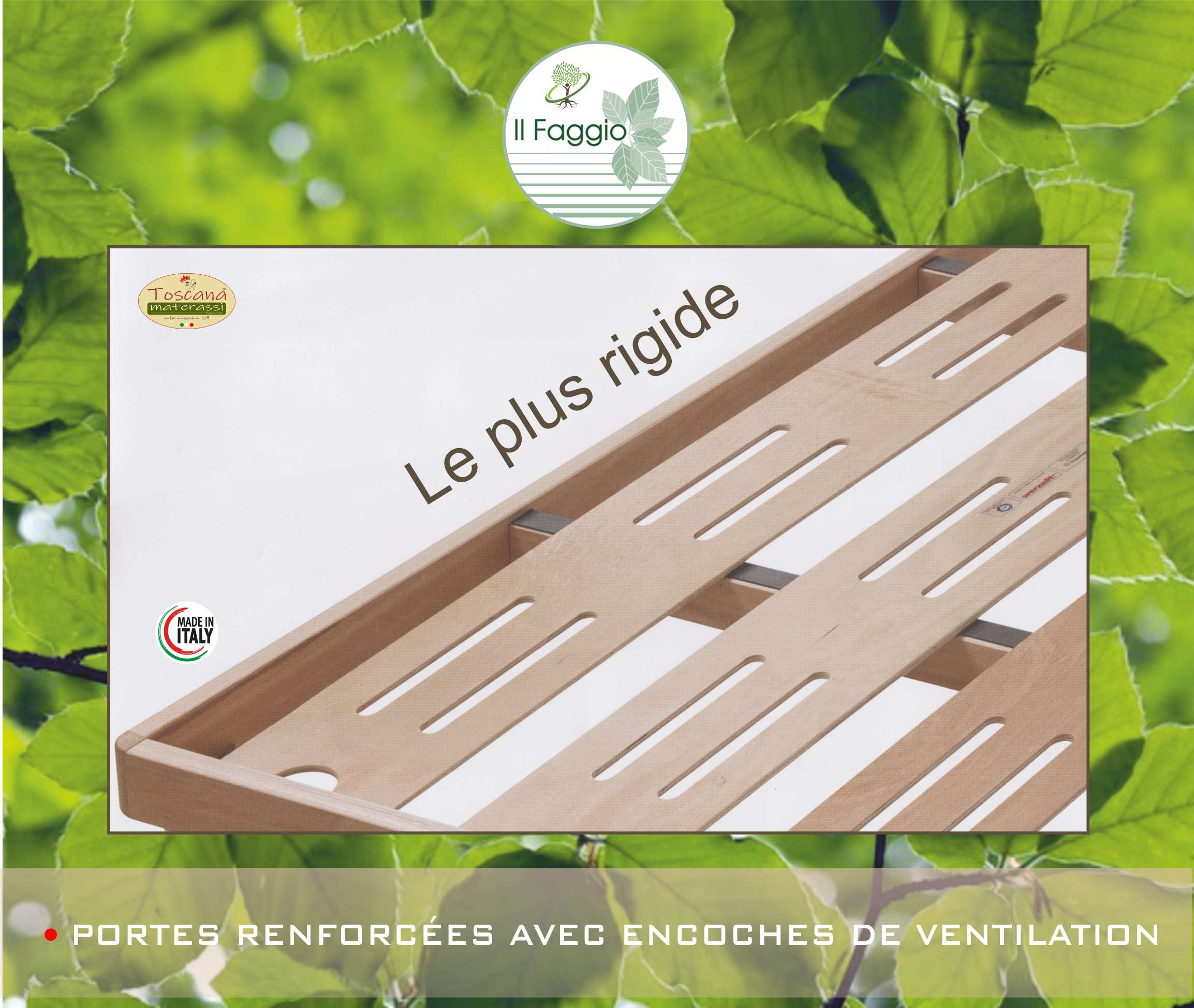 Sommier SUPER en hêtre naturel écologique