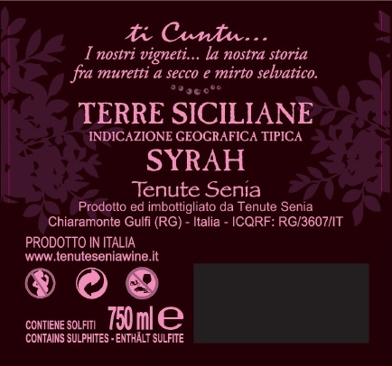 Ti Cuntu Syrah I.g.t. Terre Siciliane 2019