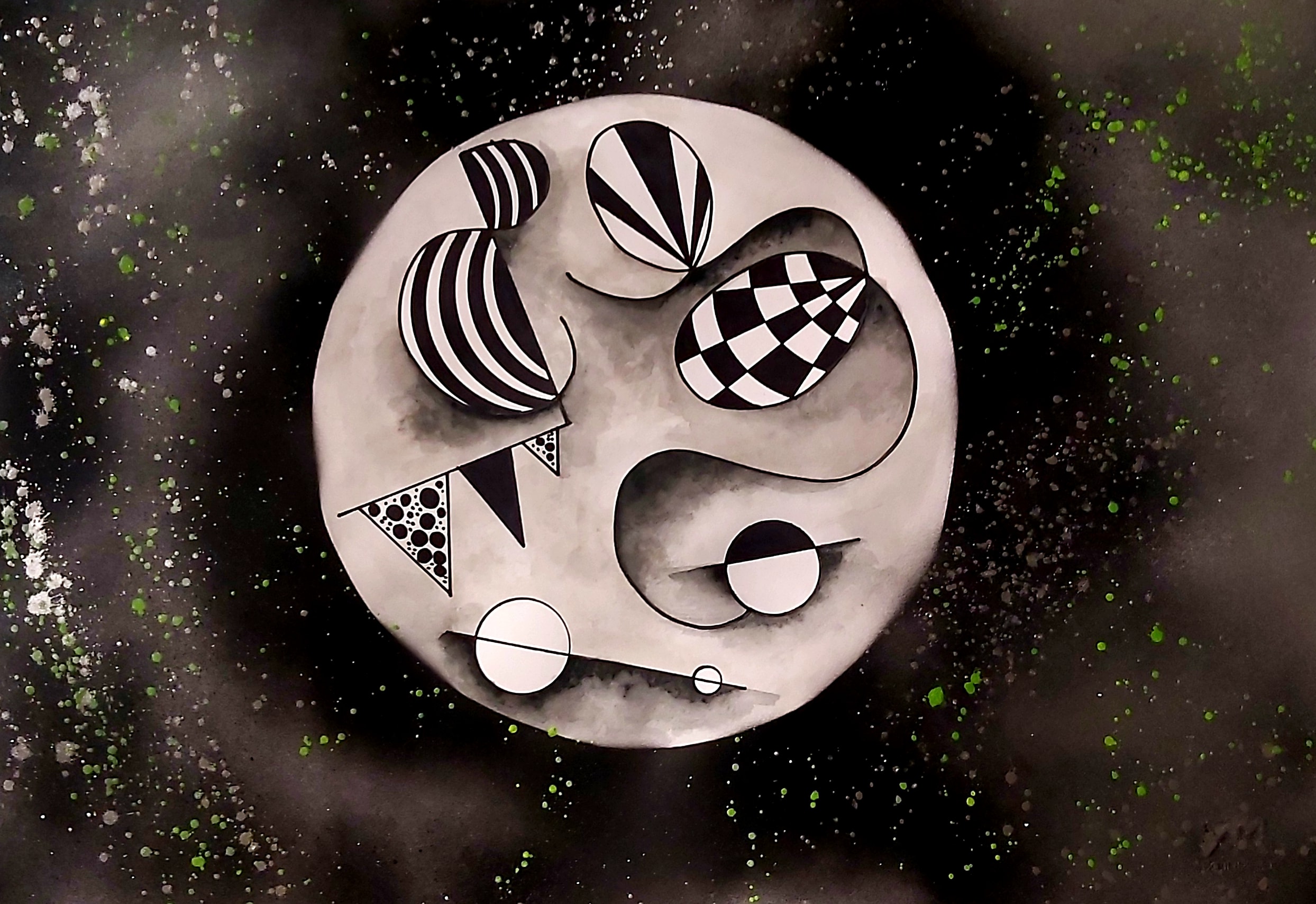 Foto quadro Arte Astratta,Pictures of Abstract art draw, "Luna #1 - Moon#1" by Gloria Rossini, Glo abstract.