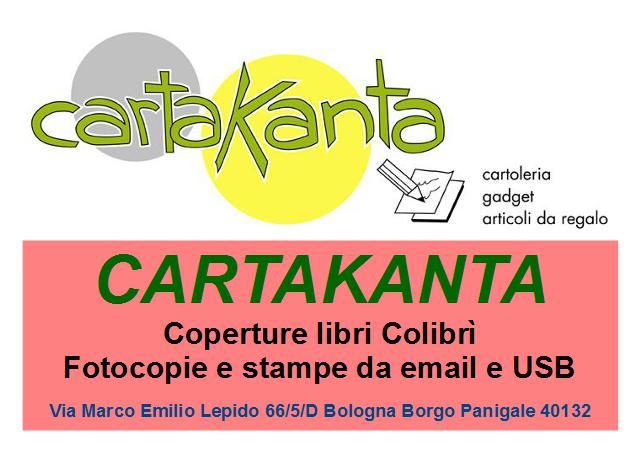 CARTAKANTA CARTOLERIA 
Via Marco Emilio Lepido 66/5/d Bologna Borgo Panigale 40132